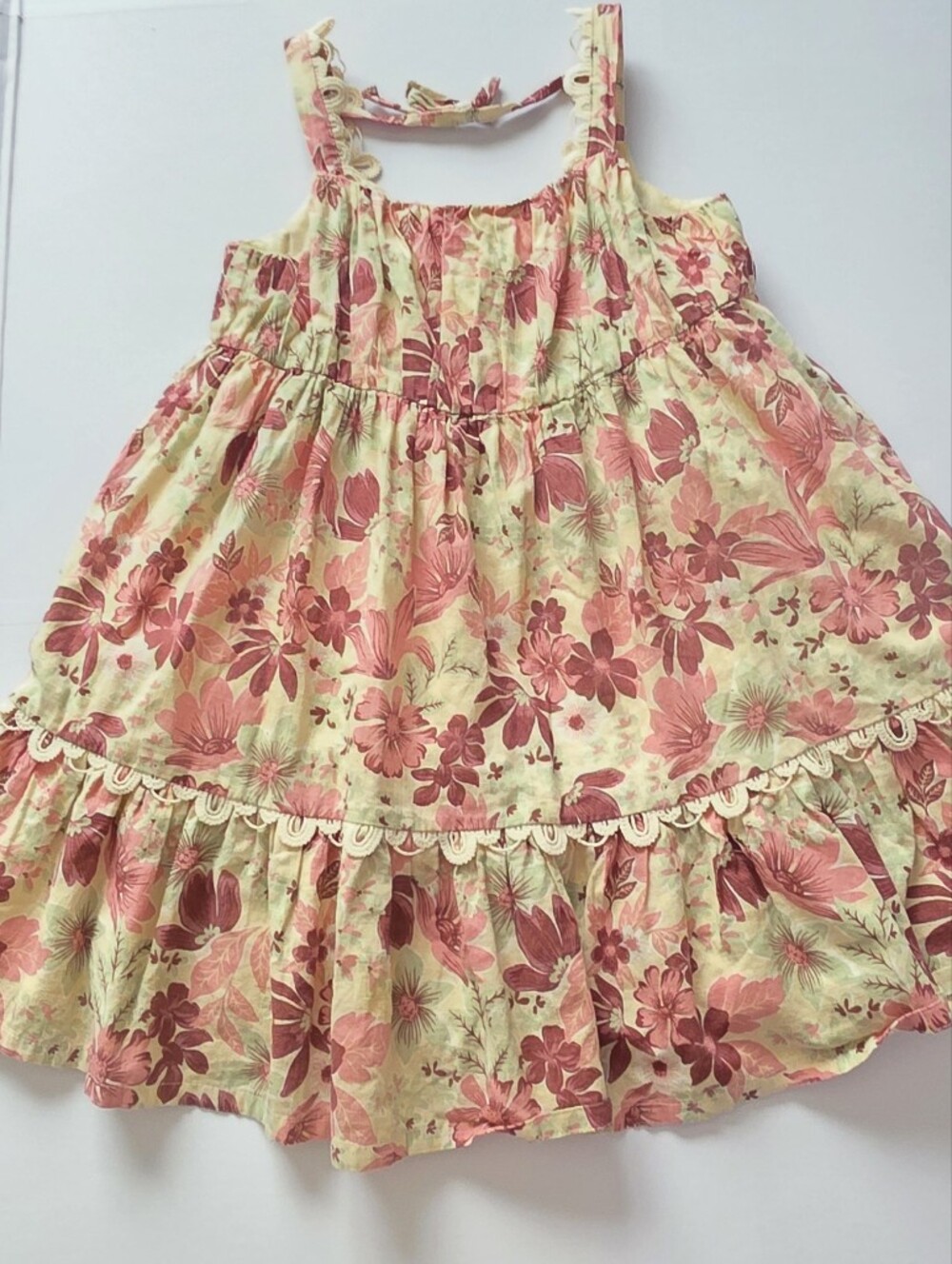 Joie Cream Pink Floral Trim Sundress